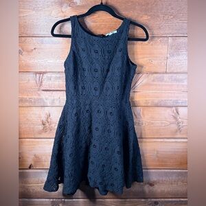 Black Eyelet Lace Mini Dress Size 8